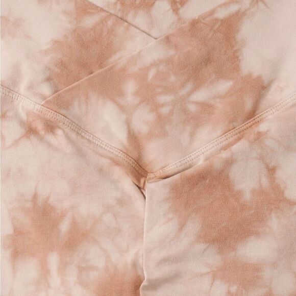 🆕PINK COTTON HIGH WAIST V CROSSOVER LEGGINGS IN FULL LENGTH - Picture 2 of 4